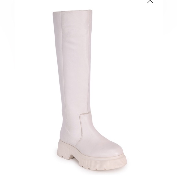 Kenneth Cole New York Shoes - Kenneth Cole EUC Leather Knee High Platform Boots sz 6 lug-sole great for Spring